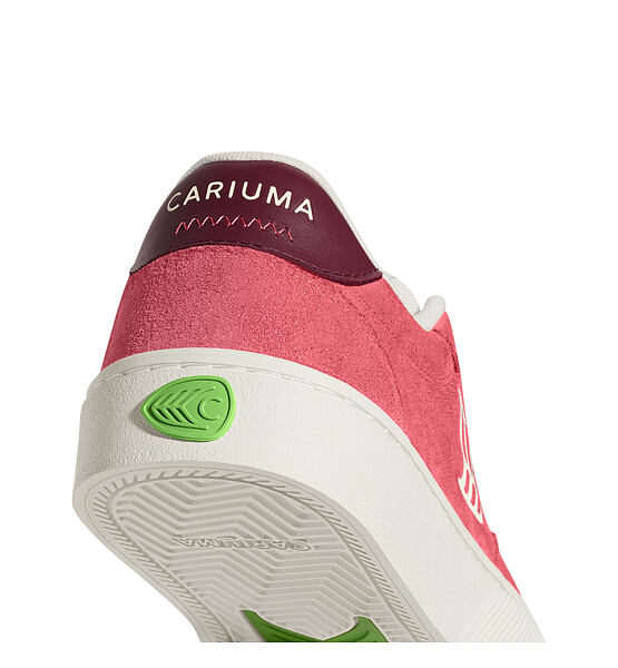 Dámské volnočasové boty Cariuma NAIOCA Watermelon Suede Ivory Logo Ruby Wine Sneaker