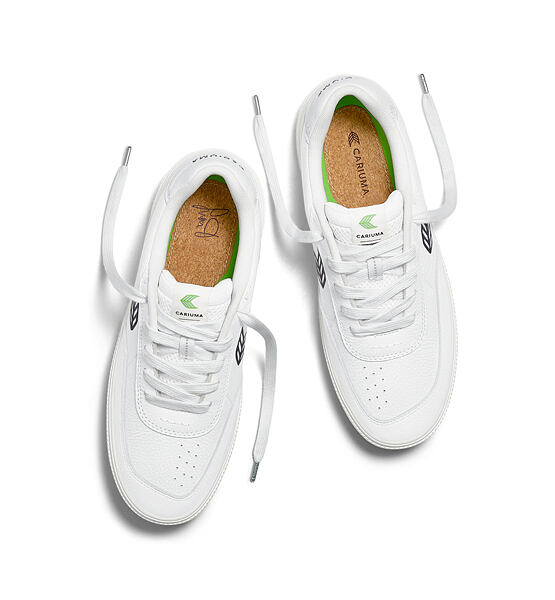 Dámské volnočasové boty Cariuma LUAN PRO White Premium Leather Black Logo Sneaker