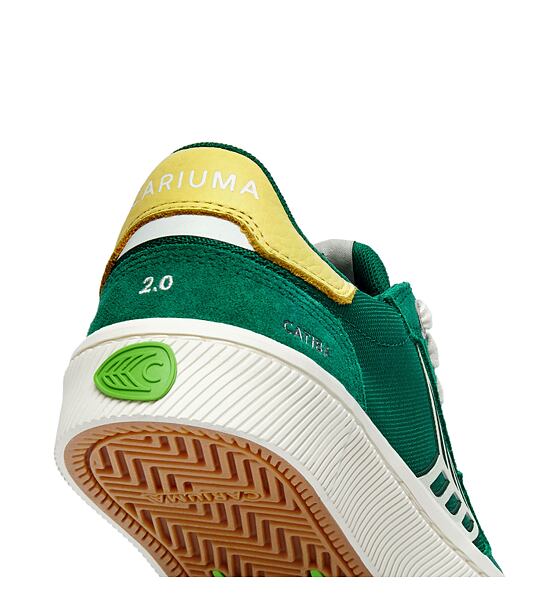 Pánské volnočasové boty Cariuma CATIBA PRO 2.0 Forest Green Suede and Cordura Ivory Logo Lemonade Sn