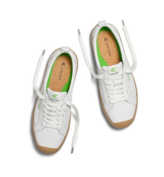 Pánské volnočasové boty Cariuma OCA Low Gum White Premium Leather Sneaker