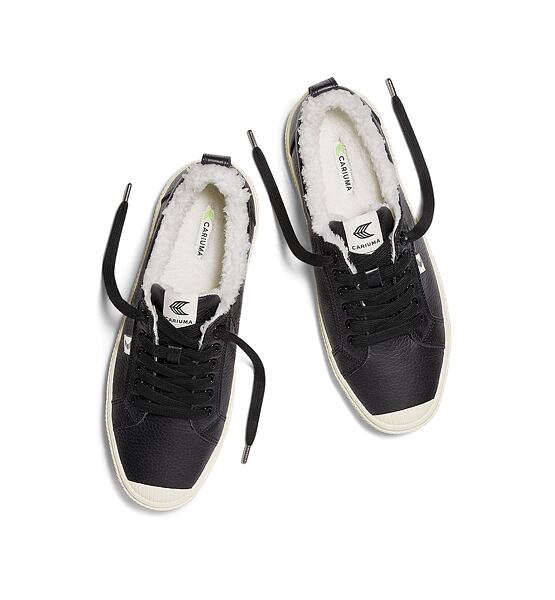 Pánské volnočasové boty Cariuma OCA Therma Low Black Premium Leather Sneaker