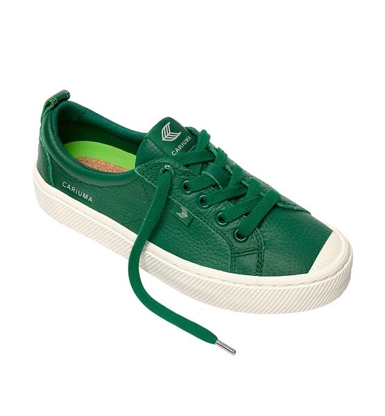 Mens leisure shoes Cariuma OCA Low Abundant Green Premium Leather Sneaker