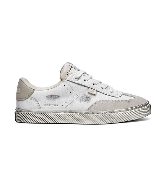 Womens leisure shoes Cariuma TOCA Vintage Warm White Diamond Leather and Suede Sneaker