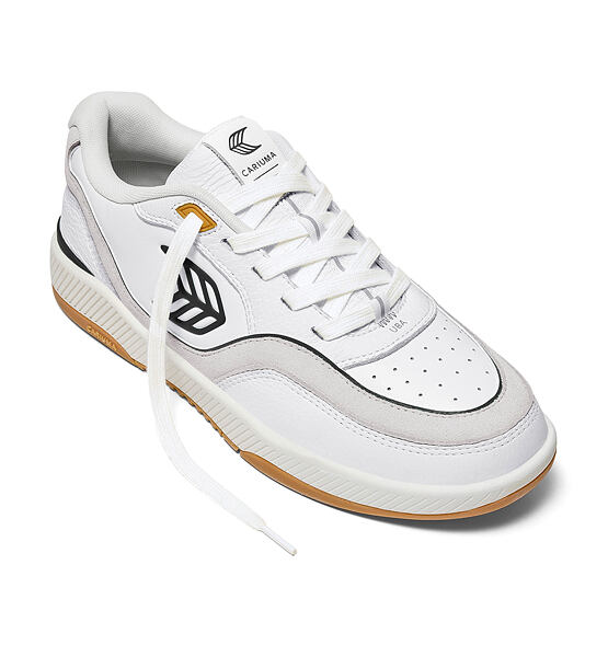 Mens leisure shoes Cariuma UBA Gum White Leather Black Logo Sneaker