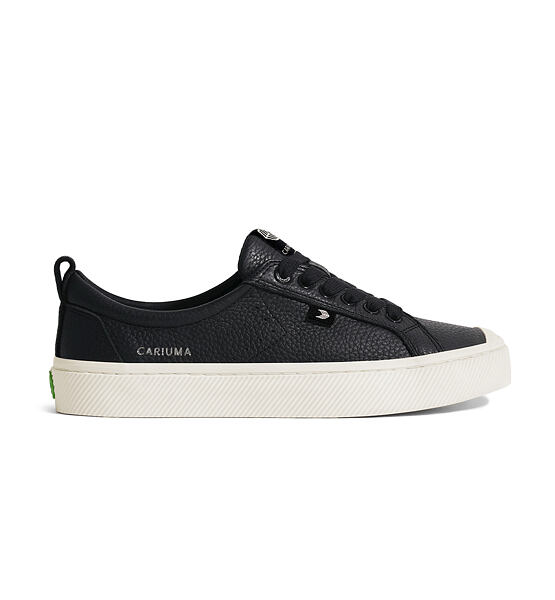 Mens leisure shoes Cariuma OCA Low Black Premium Leather Sneaker