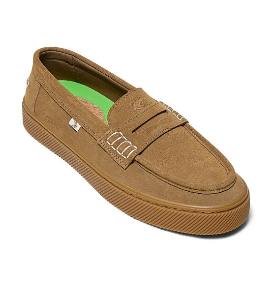 Mens leisure shoes Cariuma CAJU Loafer Gum Camel Suede