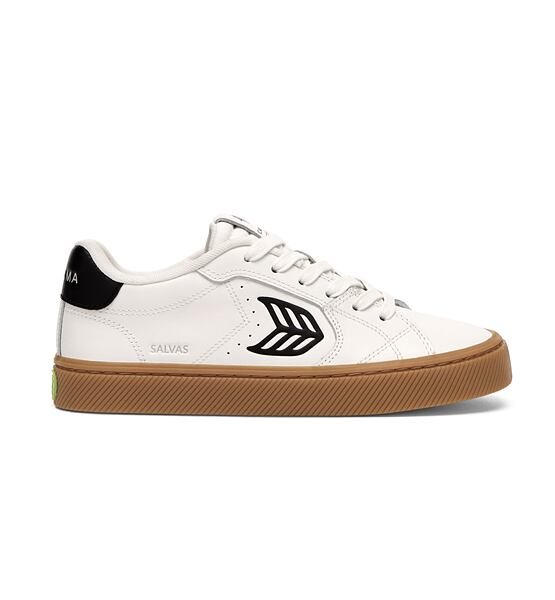 Womens leisure shoes Cariuma SALVAS Leather Gum Warm White Black Logo