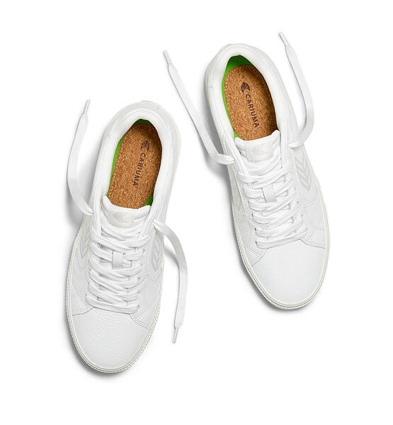 Pánské volnočasové boty Cariuma SALVAS White Premium Leather Ice Logo Sneaker