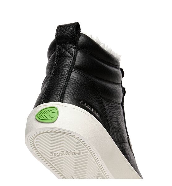Pánské volnočasové boty Cariuma OCA Therma High Black Premium Leather Sneaker