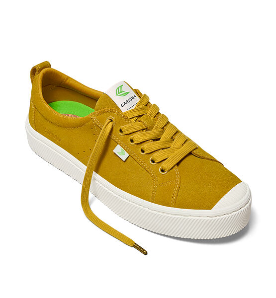 Womens leisure shoes Cariuma OCA Low Lemon Curry Suede Sneaker