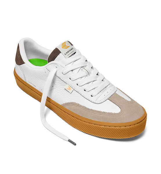 Womens leisure shoes Cariuma TOCA Gum White Premium Leather Plaza Taupe Suede Dark Khaki Sneaker