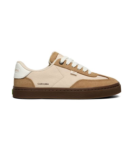 Womens leisure shoes Cariuma TOCA Teak Light Cream Nylon Latte Suede Sneaker