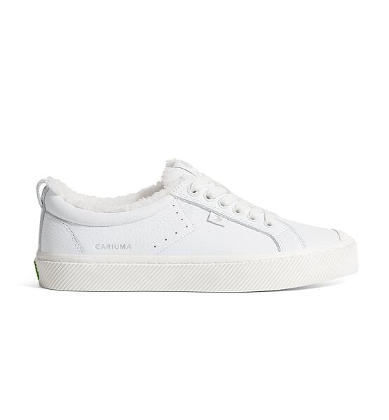 Womens leisure shoes Cariuma OCA Therma Low White Premium Leather Sneaker