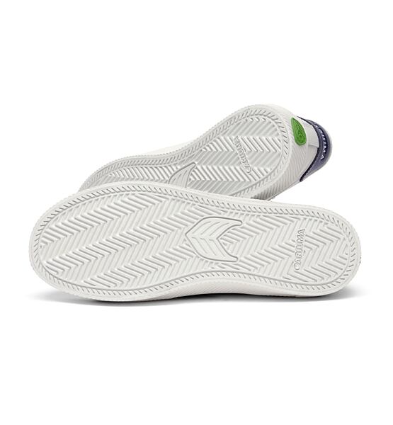 Dámské volnočasové boty Cariuma SALVAS White Leather Bright Navy Logo Sneaker