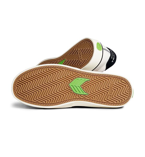 Pánské volnočasové boty Cariuma NAIOCA PRO Vintage White Suede Off-White Canvas Black Logo Sneaker