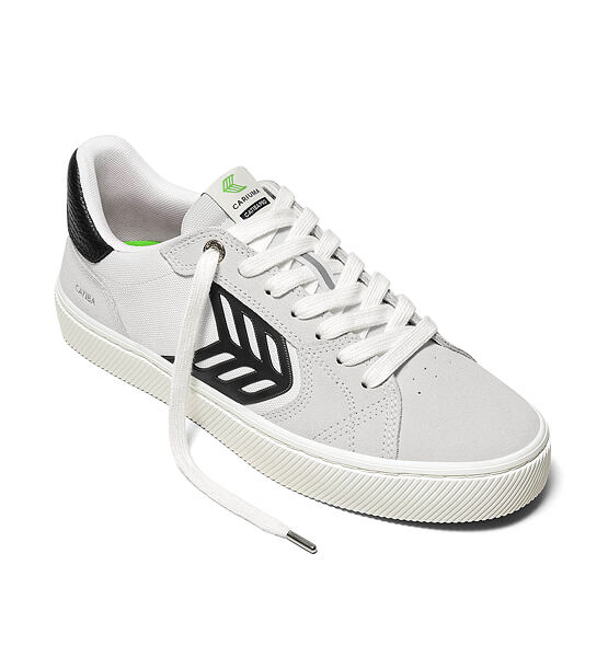 Womens leisure shoes Cariuma CATIBA PRO 2.0 Suede and Cordura Smoke White