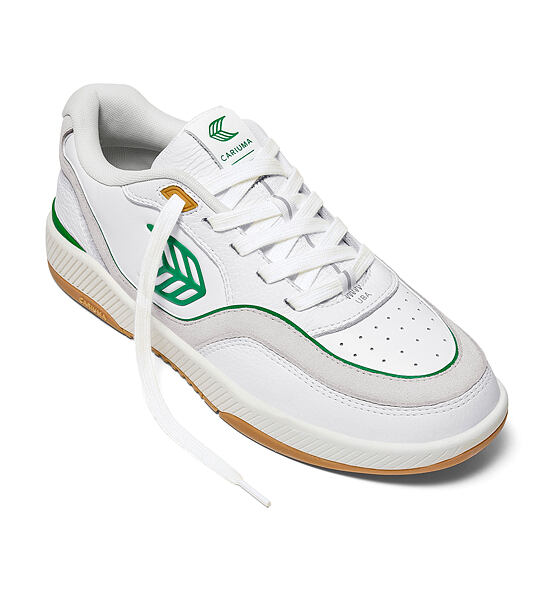 Womens leisure shoes Cariuma UBA Gum White Leather Green Logo Sneaker