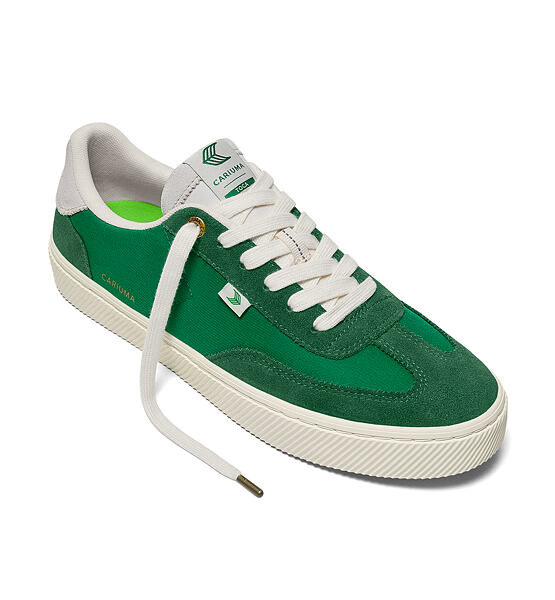 Womens leisure shoes Cariuma TOCA Abundant Green Suede Green Nylon Sneaker