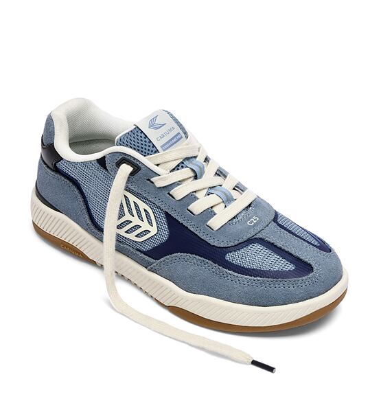 Mens leisure shoes Cariuma C25 Skategoat PRO Suede and Mesh Mirage Blue