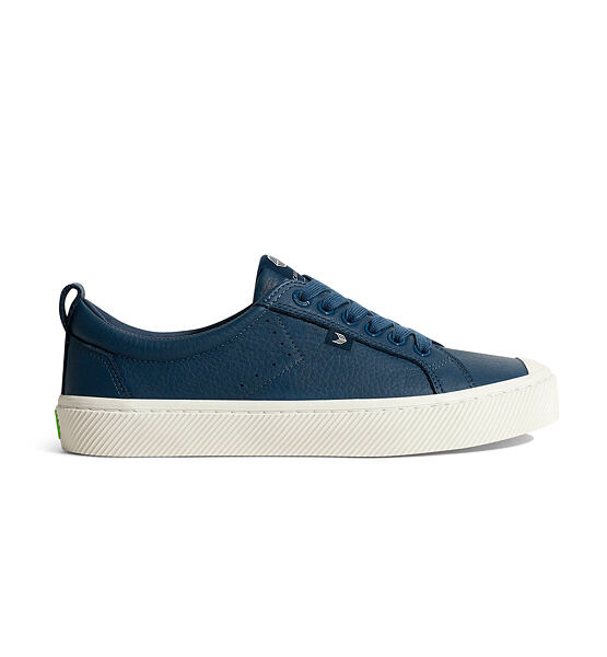 Womens leisure shoes Cariuma OCA Low Dark Denim Premium Leather Sneaker