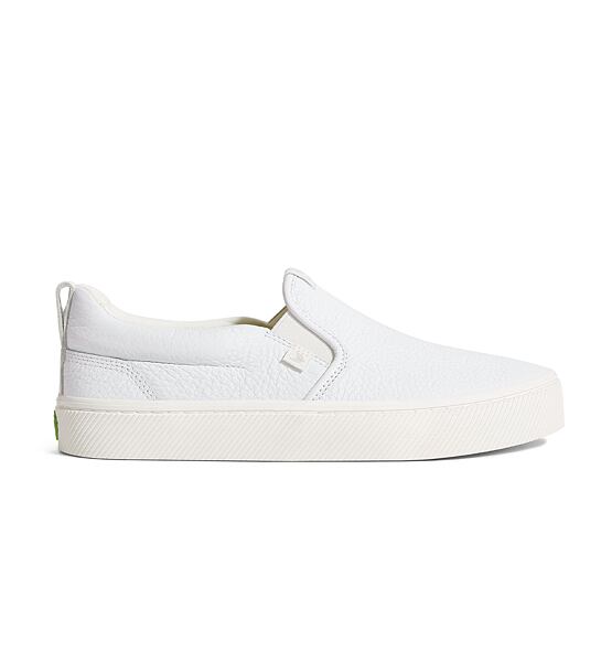 Mens leisure shoes Cariuma SLIP-ON White Premium Leather Sneaker