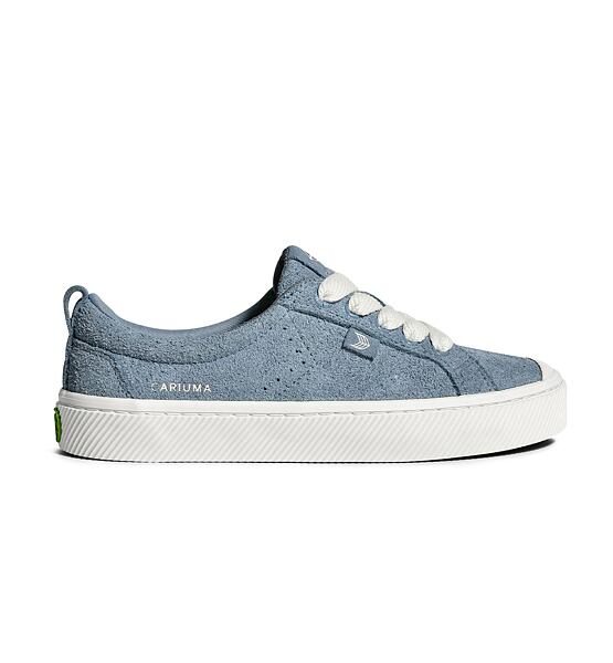Womens leisure shoes Cariuma OCA Low Mountain Spring Blue Hairy Suede Sneaker