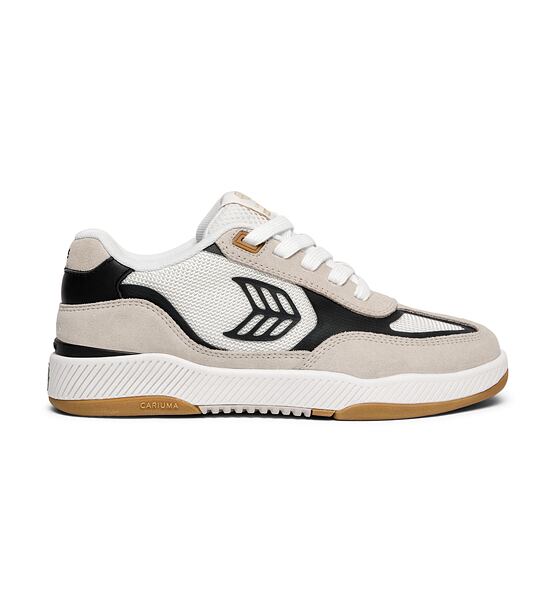 Mens leisure shoes Cariuma Skategoat C25 PRO Off-White Mesh Light Cream Suede Black Accents Sneaker