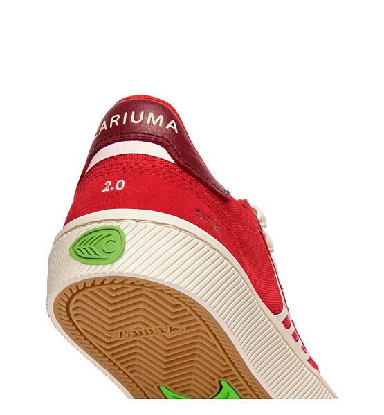 Dámské volnočasové boty Cariuma CATIBA PRO 2.0 Flame Scarlet Suede and Cordura Ivory Logo Cabernet S