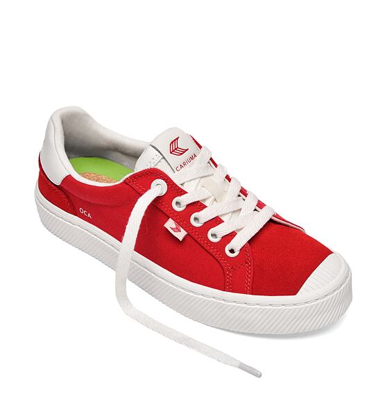 Pánské volnočasové boty Cariuma OCA 2.0 Nylon and Suede Scarlet Red