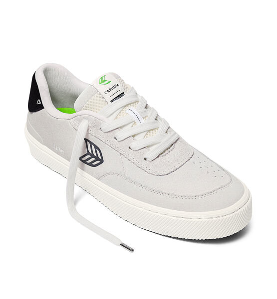 Womens leisure shoes Cariuma LUAN PRO Smoke White Suede Black Logo Sneaker