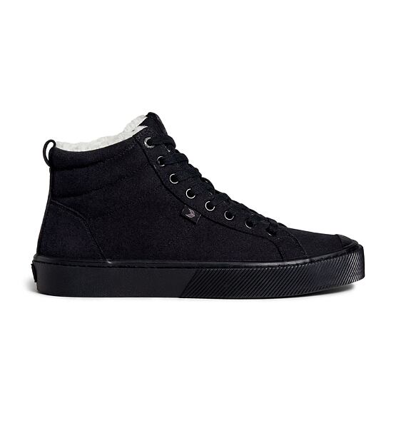 Womens leisure shoes Cariuma OCA Therma High All Black Suede Boot