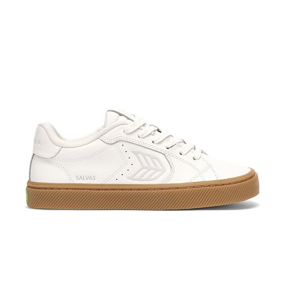 Mens leisure shoes Cariuma SALVAS Leather Gum Warm White Ice Logo