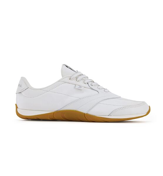 Womens leisure shoes Cariuma SUTAI Nylon and Soft Grain Leather Warm White