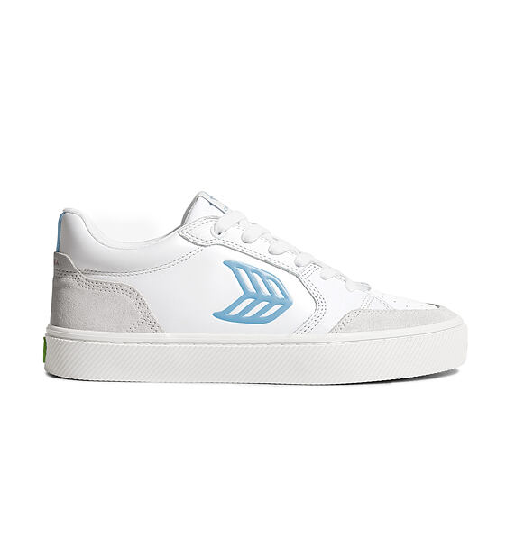 Pánské volnočasové boty Cariuma VALLELY White Leather Vintage White Suede Argentina Blue Logo Sneake