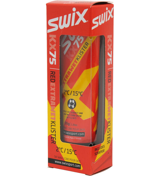 Klister Swix KX75 Red Extra Wet Klister +2°C to +15°C, 55g