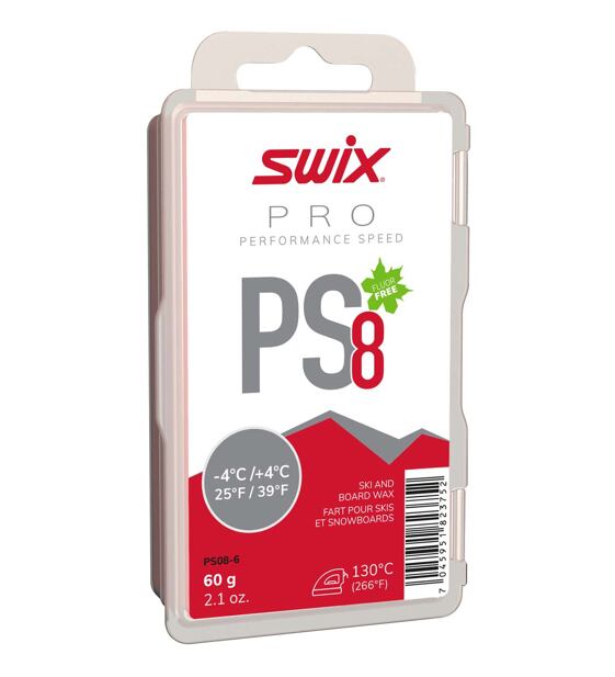 Glide wax Swix PS8 Red -4°C/+4°C, 60g