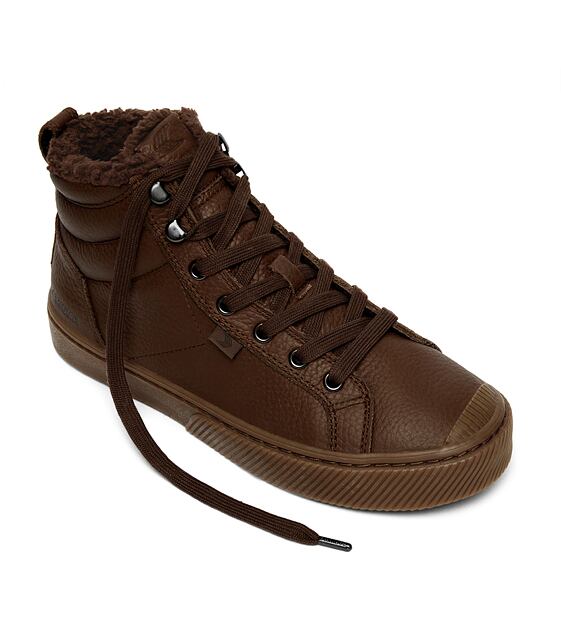 Womens leisure shoes Cariuma OCA Therma High Brown Premium Leather Boot