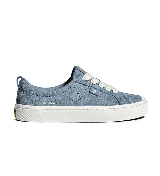 Womens leisure shoes Cariuma OCA Low Mountain Spring Blue Hairy Suede Sneaker