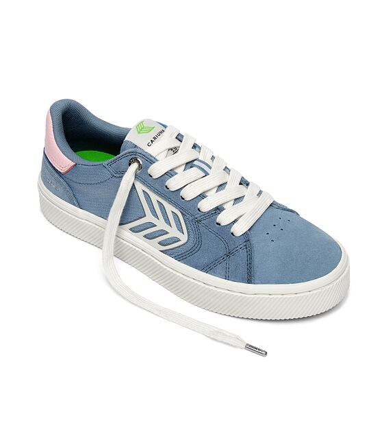 Pánské volnočasové boty Cariuma CATIBA PRO 2.0 Mirage Blue Suede and Cordura Ivory Logo Rose Sneaker