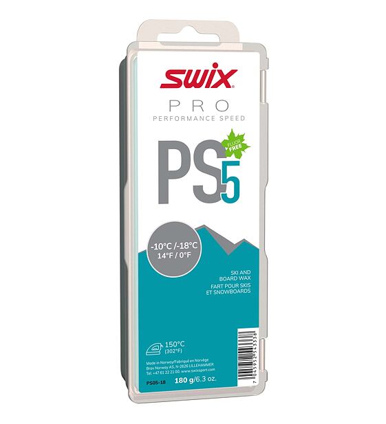 Glide wax Swix PS5 Turquoise -10°C/-18°C, 180g