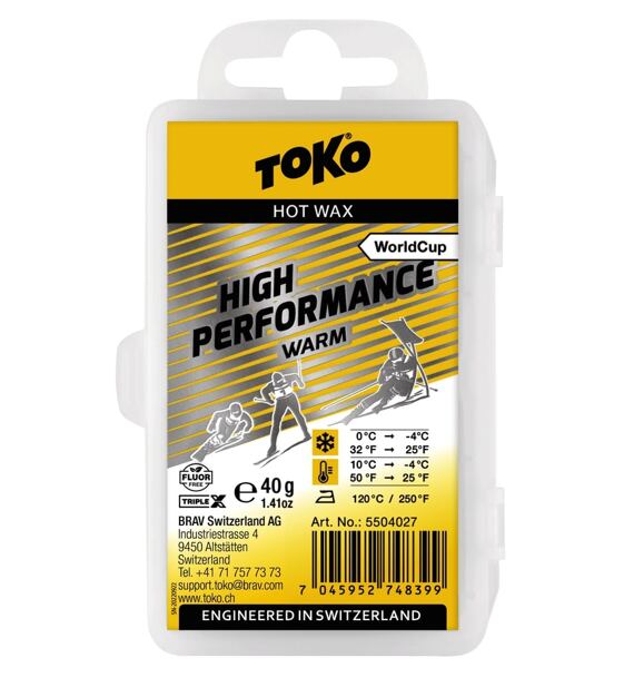 Glide wax Toko High Performance Warm 40g