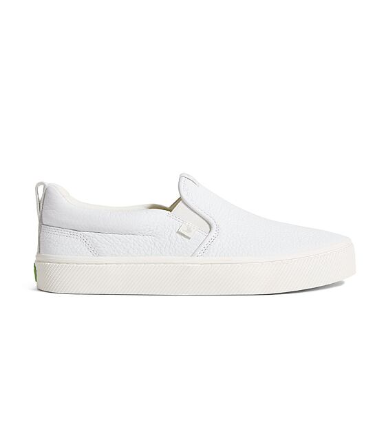 Mens leisure shoes Cariuma SLIP-ON White Premium Leather Sneaker
