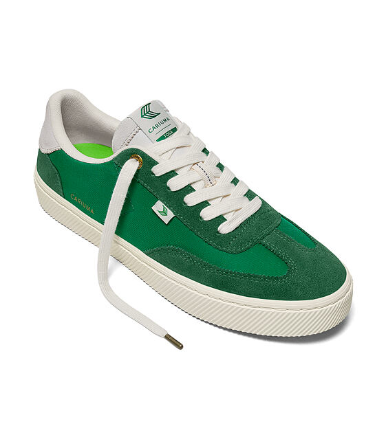 Womens leisure shoes Cariuma TOCA Abundant Green Suede Green Nylon Sneaker
