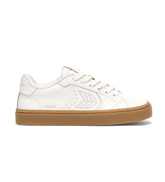 Mens leisure shoes Cariuma SALVAS Leather Gum Warm White Ice Logo