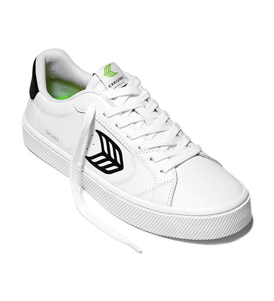 Pánské volnočasové boty Cariuma SALVAS White Leather Black Logo Sneaker