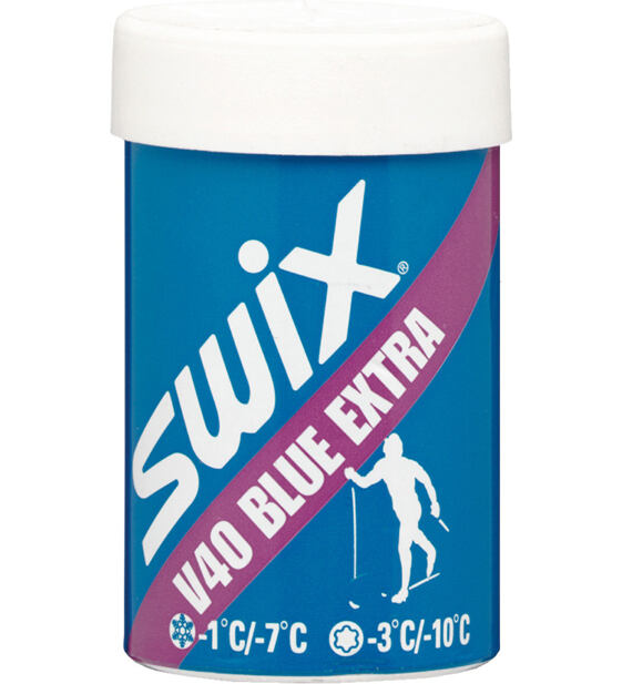 Kick wax Swix V40 Blue Extra Hardwax -7°C to -1°C, 43g