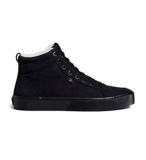 Womens leisure shoes Cariuma OCA Therma High All Black Suede Boot
