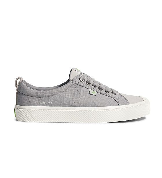 Pánské volnočasové boty Cariuma OCA Low Light Grey Canvas Vintage White Suede Sneaker
