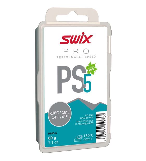 Glide wax Swix PS5 Turquoise -10°C/-18°C, 60g