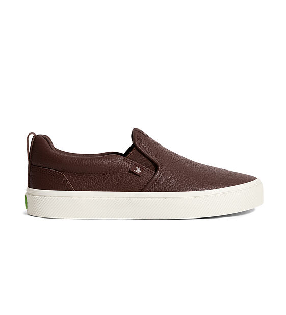 Dámské volnočasové boty Cariuma SLIP-ON Brown Premium Leather Sneaker